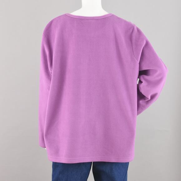 Purple Fleece Shirt with Embroidered Christmas Nutcrackers Women's Plus Size 2X - Picture 8 of 9